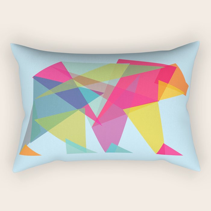 Fractal Bear - neon colorways Rectangular Pillow Gallery Image 1