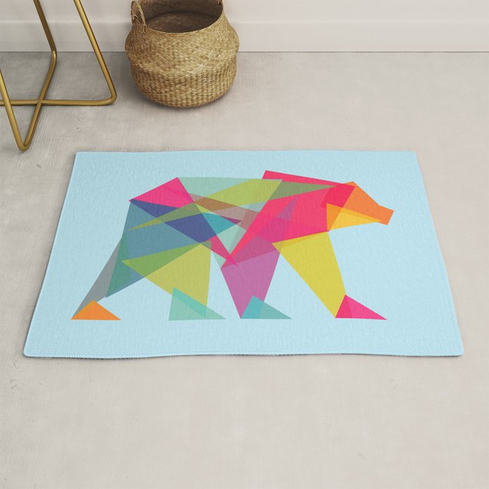 Fractal Bear - neon colorways Rug Gallery Image 1