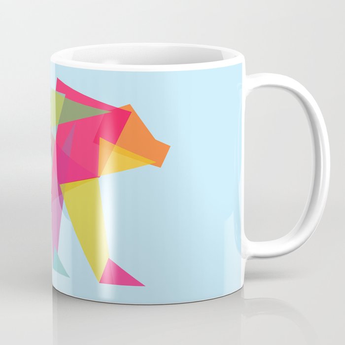 Fractal Bear - neon colorways Coffee Mug Gallery Image 1