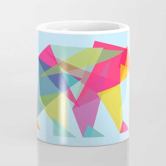 Fractal Bear - neon colorways Coffee Mug Gallery Image 4