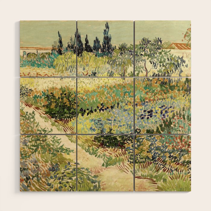 Vincent Van Gogh : Garden at Arles Wood Wall Art Gallery Image 1