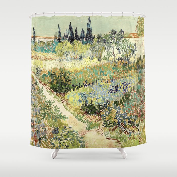 Vincent Van Gogh : Garden at Arles Shower Curtain Gallery Image 1