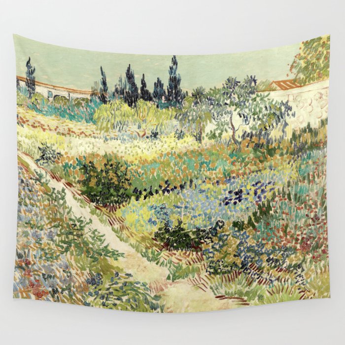 Vincent Van Gogh : Garden at Arles Wall Tapestry Gallery Image 1