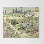 Vincent Van Gogh : Garden at Arles Throw Blanket Gallery Image 2