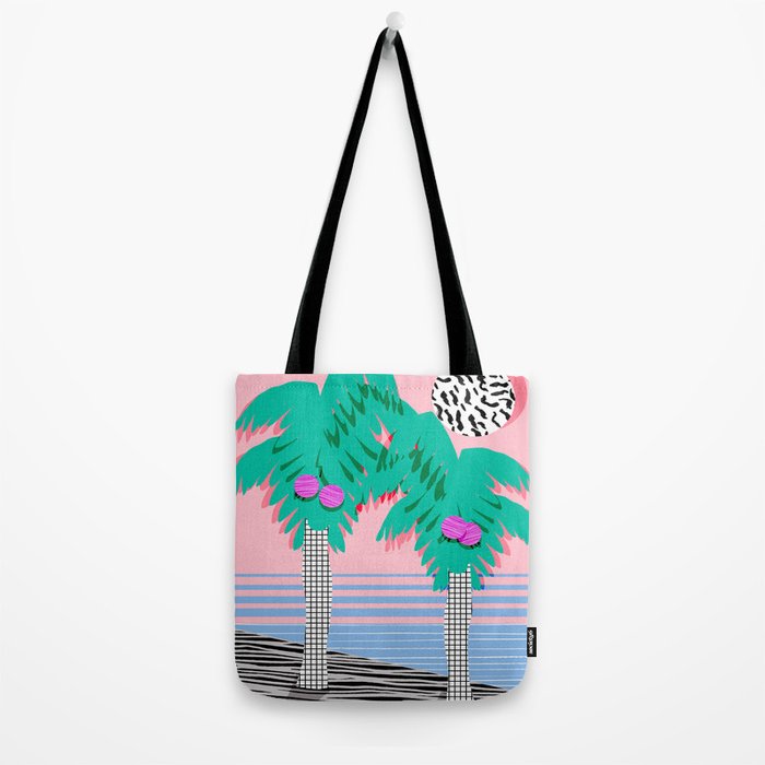 Most Definitely - palm tree throwback memphis style retro art print 80s 1980 neon  palm springs Tote Bag Gallery Image 2