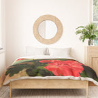 Decorative Red Geraniums  Floral Still Life Art Duvet Cover Gallery Image 3