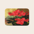 Decorative Red Geraniums  Floral Still Life Art Bath Mat Gallery Image 1