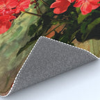 Decorative Red Geraniums  Floral Still Life Art Rug Gallery Image 4