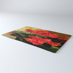 Decorative Red Geraniums  Floral Still Life Art Rug Gallery Image 3