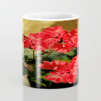 Decorative Red Geraniums  Floral Still Life Art Coffee Mug Gallery Image 4