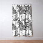 Tropical Toile de Jouy Exotic Safari Lion & Giraffe Window Curtain Gallery Image 3