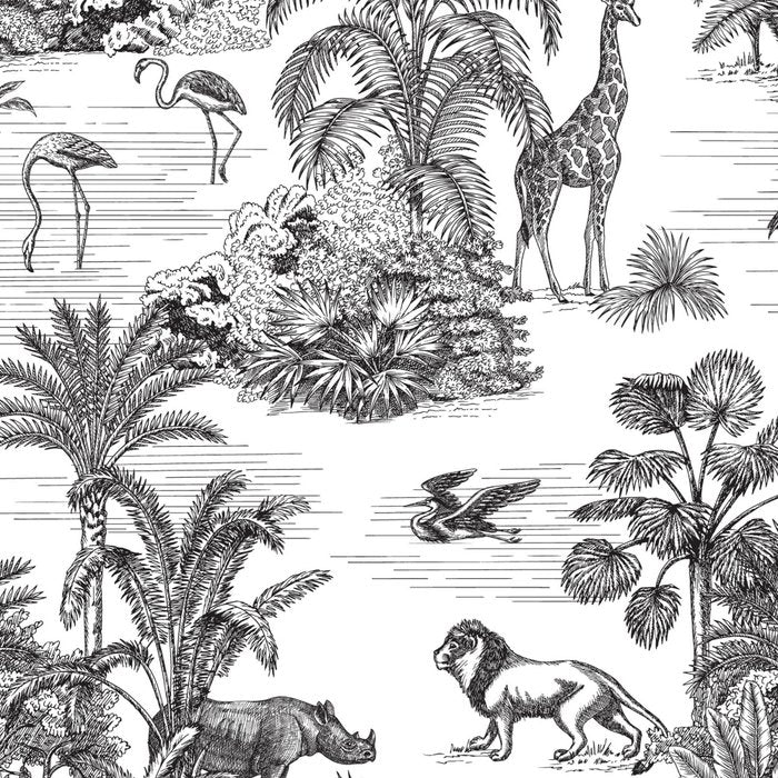 Tropical Toile de Jouy Exotic Safari Lion & Giraffe Coffee Mug Gallery Image 2