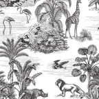 Tropical Toile de Jouy Exotic Safari Lion & Giraffe Coffee Mug Gallery Image 2