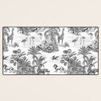 Tropical Toile de Jouy Exotic Safari Lion & Giraffe Desk Mat Gallery Image 3