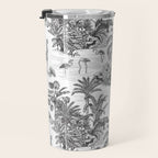 Tropical Toile de Jouy Exotic Safari Lion & Giraffe Travel Mug Gallery Image 3
