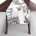 Tropical Toile de Jouy Exotic Safari Lion & Giraffe Table Runner Gallery Image 1