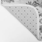 Tropical Toile de Jouy Exotic Safari Lion & Giraffe Bath Mat Gallery Image 2