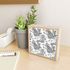 Tropical Toile de Jouy Exotic Safari Lion & Giraffe Mini Art Print Gallery Image 2