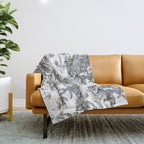 Tropical Toile de Jouy Exotic Safari Lion & Giraffe Throw Blanket Gallery Image 1