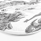 Tropical Toile de Jouy Exotic Safari Lion & Giraffe Bath Mat Gallery Image 3