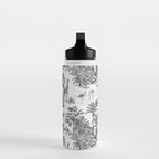 Tropical Toile de Jouy Exotic Safari Lion & Giraffe Water Bottle Gallery Image 3