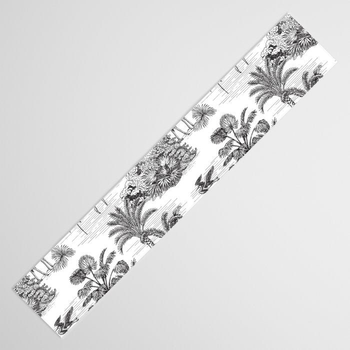 Tropical Toile de Jouy Exotic Safari Lion & Giraffe Table Runner Gallery Image 3