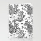 Tropical Toile de Jouy Exotic Safari Lion & Giraffe Stationery Card Gallery Image 2