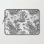 Tropical Toile de Jouy Exotic Safari Lion & Giraffe Laptop Sleeve Gallery Image 1