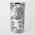 Tropical Toile de Jouy Exotic Safari Lion & Giraffe Travel Mug Gallery Image 1