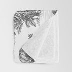 Tropical Toile de Jouy Exotic Safari Lion & Giraffe Throw Blanket Gallery Image 3