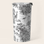 Tropical Toile de Jouy Exotic Safari Lion & Giraffe Travel Mug Gallery Image 2