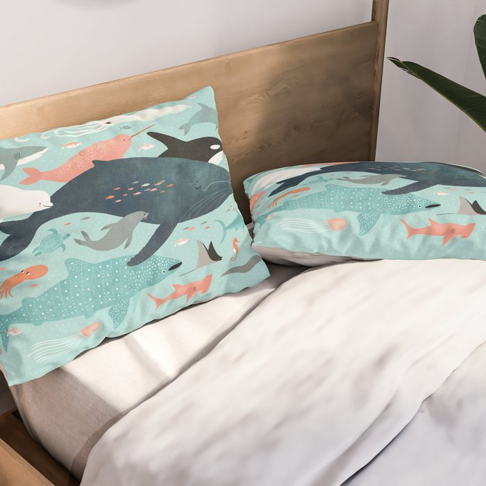 Under the Sea Menagerie Pillow Sham Gallery Image 2
