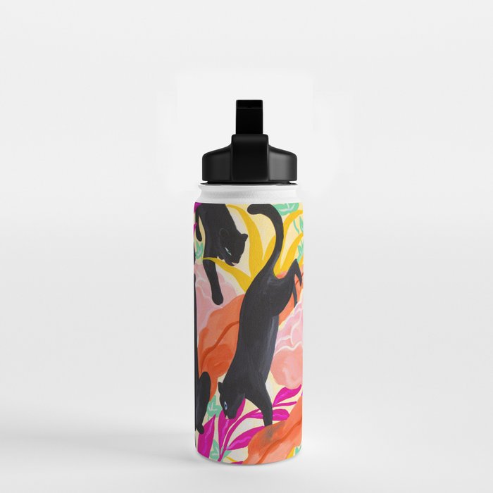 Black Panthers in Exotic Garden Water Bottle Gallery Image 2