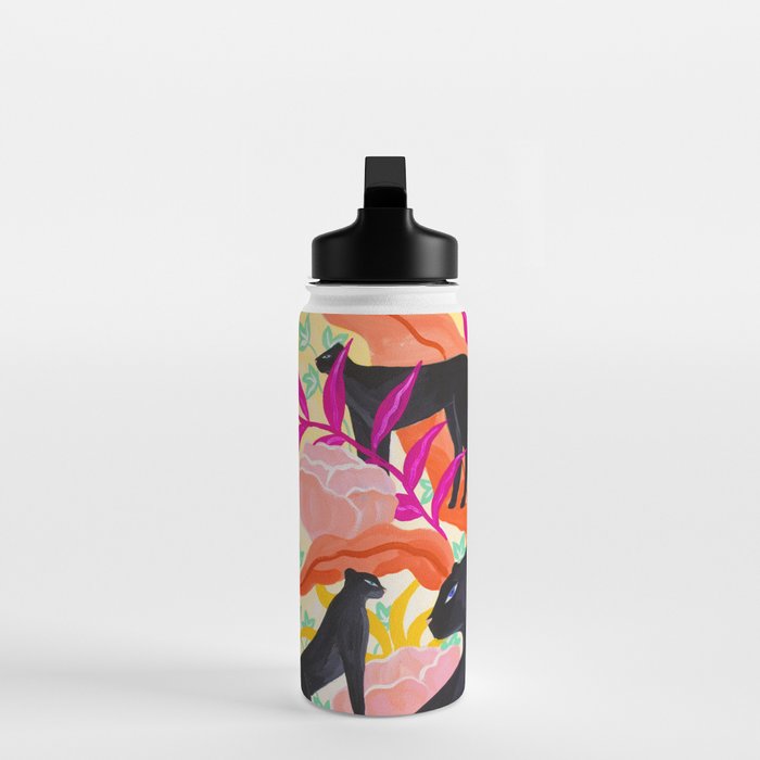 Black Panthers in Exotic Garden Water Bottle Gallery Image 3