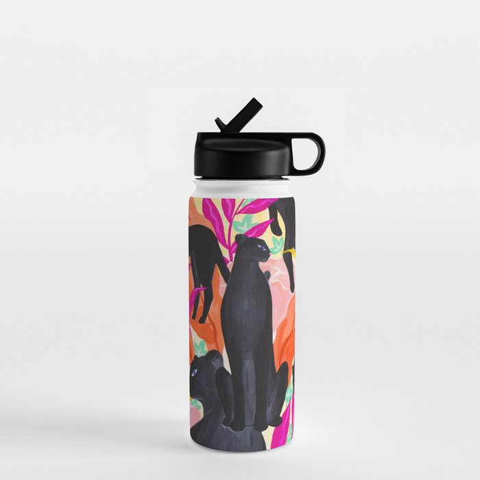 Black Panthers in Exotic Garden Water Bottle Gallery Image 1
