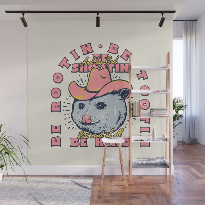 Rootin Tootin Shootin | Possum Cowboy Advice | Space Cowgirl Country Style | Possum  Wall Mural Gallery Image 1