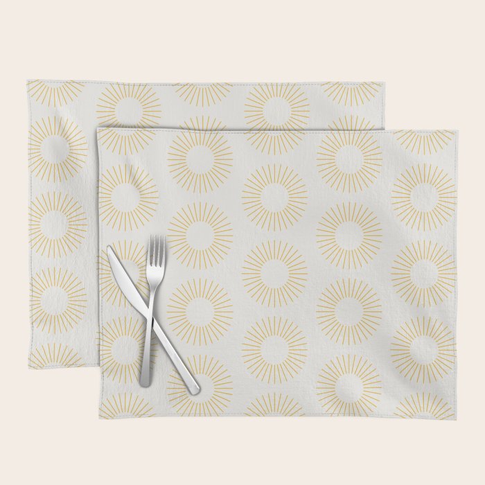 Minimalist Sunray Pattern XXI Placemat Gallery Image 1