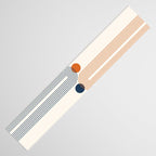 Mid Century Modern Geometric 199.2 in Navy Blue Orange Table Runner Gallery Image 3