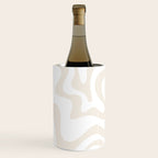 Liquid Swirl Abstract Pattern in Pale Beige and White Wine Chiller Gallery Image 1