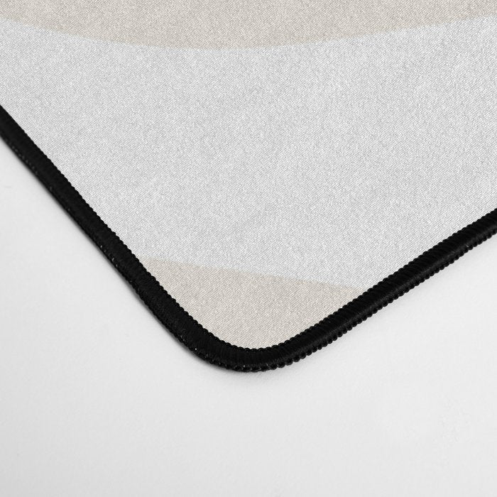 Liquid Swirl Abstract Pattern in Pale Beige and White Desk Mat Gallery Image 4