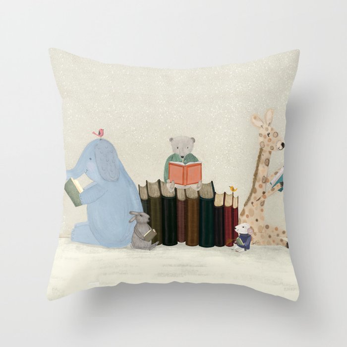 little readers Throw Pillow Gallery Image 6