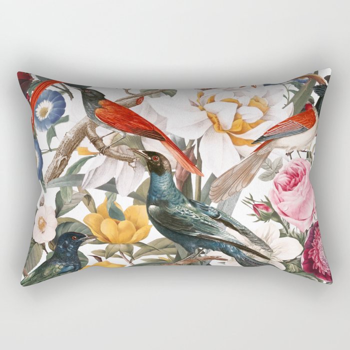 Floral and Birds XXXV Rectangular Pillow Gallery Image 2