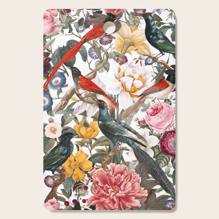 Floral and Birds XXXV Cutting Board Gallery Image 1