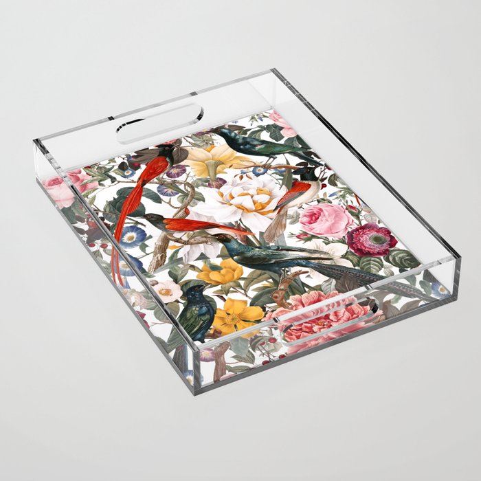 Floral and Birds XXXV Acrylic Tray Gallery Image 1