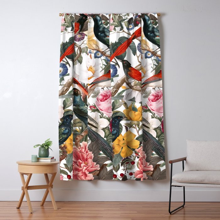 Floral and Birds XXXV Window Curtain Gallery Image 5