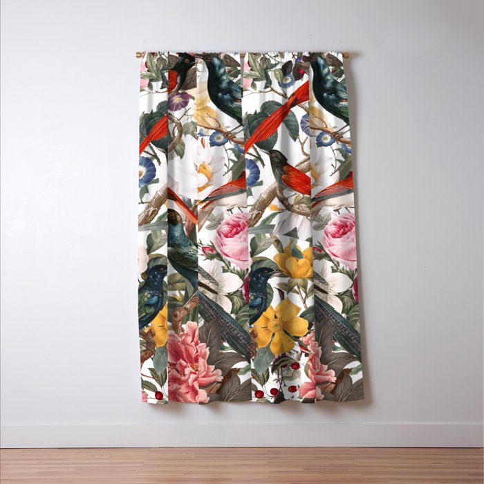 Floral and Birds XXXV Window Curtain Gallery Image 3