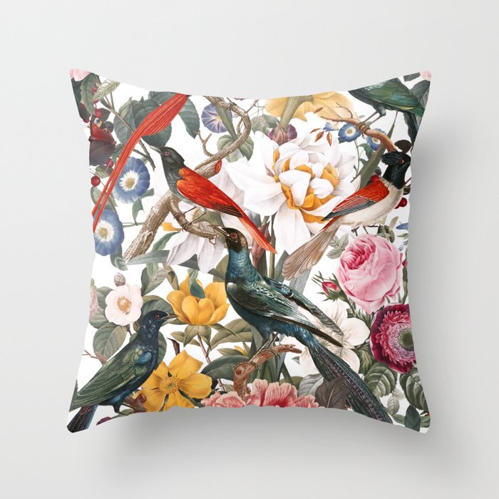 Floral and Birds XXXV Throw Pillow Gallery Image 6