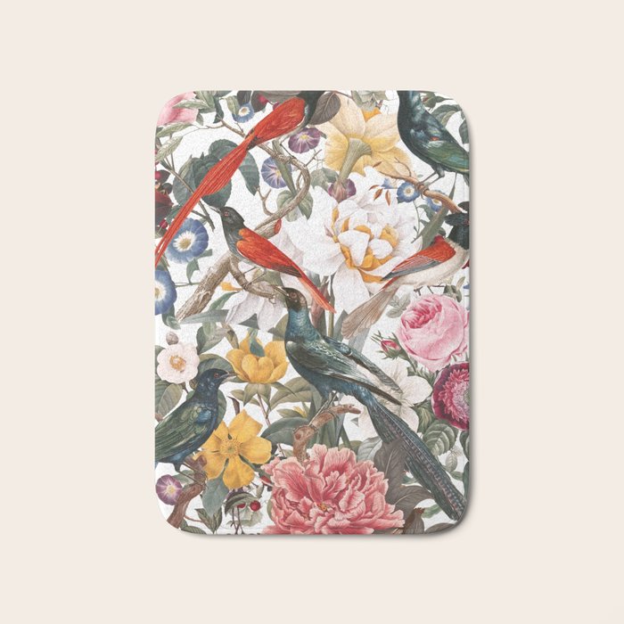 Floral and Birds XXXV Bath Mat Gallery Image 1