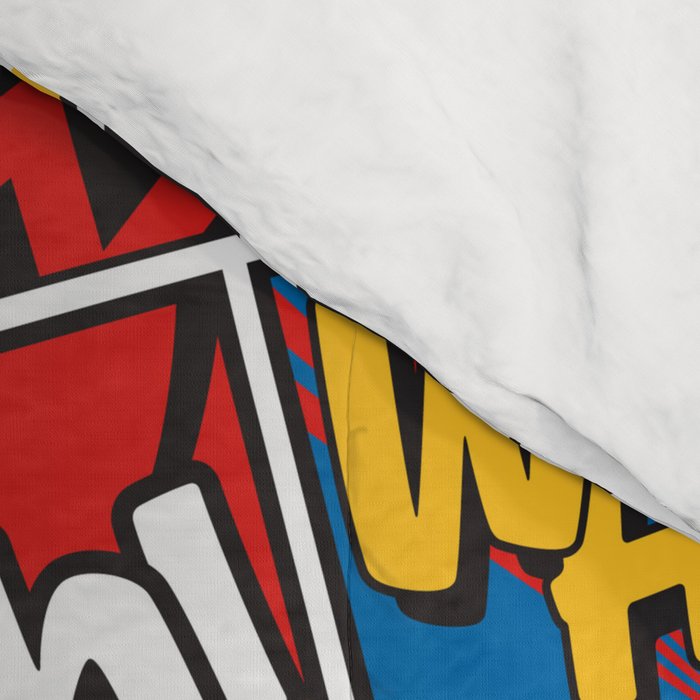 Modern Comic Book Superhero Pattern Color Colour Cartoon Lichtenstein Pop Art Comforter Gallery Image 4