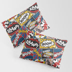 Modern Comic Book Superhero Pattern Color Colour Cartoon Lichtenstein Pop Art Pillow Sham Gallery Image 3